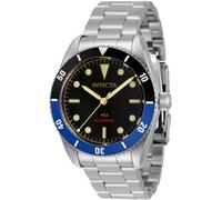 Invicta Vintage Pro Diver 34333 Herren Uhr - Wasserdicht - Analog - Automatikuhr - Edelstahl mit schwarzen zifferblat - 40mm