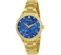 Invicta Wildflower 24537 Damen Uhr - Wasserdicht - Analog - Quarzuhrwerk - Edelstahl mit blauen zifferblat - 35mm