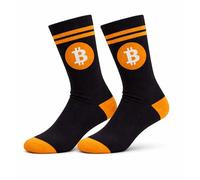 INVIDA Bitcoin Socken Schwarz 3er Pack 42-46 | Krypto BTC Crypto Hodl Satoshi Sportsocken Herren Damen | Bitcoin Symbol Halvingformel Made in der EU | Baumwolle Krypto Merchandise Fan Geschenk