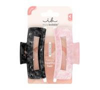 invisibobble Clipstar Eclipse Glossy 2 Stück, Haarspange Schwarz & Rosa für dickes & lockiges Haar, Starker Halt & haarschonend