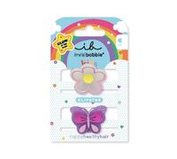 Invisibobble Clipstar Glow Kids Happy Flower Haarklammer Leuchten Mädchen | 2x Haarspange mit Blume & Schmetterling, bunt, süß - Hair Claws Glow in the Dark, Kinder Haarschmuck, Kindergarten