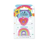 invisibobble CLIPSTAR GLOW KIDS HAPPY HEARTS - 2 Stück leuchtende Kinder Haarspangen - Regenbogen- und Herz-Design - Rutschfeste Haarclips für gesundes Haar - Perfekt für Mädchen