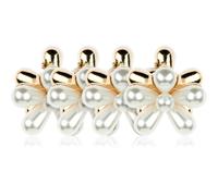 invisibobble Clipstar S Pearly Flower (4 Stück) - Kleine Haarspangen mit Perlenblume - Für Damen, Mädchen & dünnes Haar - Goldene Haarklammer für elegante Stylings
