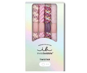 Invisibobble Haargummi Damen Premium geflochten Rosa Pink - Twistar Sugar Coil 4er Set Blush - braided hair ties haarschonend ohne Abdruck starker Halt Scrunchie Alternative Coquette