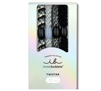 Invisibobble Haargummi Damen Premium geflochten Silber Schwarz - Twistar Silver Snatch 4er Set - braided hair ties haarschonend ohne Abdruck ohne Knick starker Halt Scrunchie Alternative