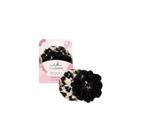invisibobble Haargummi Schwarz & Leo Scrunchie The Iconic Beauties, 2x Haargummis starker Halt für Mädchen & Damen, Scrunchies Samt Schwarz, 2 Stück