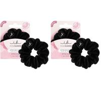 invisibobble Haargummi Schwarz Scrunchie Dusk till Dawn, Haargummis starker Halt für Mädchen & Damen, Scrunchies Samt Schwarz, designed im Herzen Münchens, 1 stück (2er Pack)