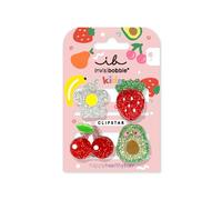 invisibobble Haarklammer Kinder 4x Mädchen Haarspange Früchte Glitzer bunt | Clipstar Kids Frutti Fun Sommer - Hair Claws rutschfest, verspielter Haarschmuck Kinder für Kindergarten - süßes Geschenk