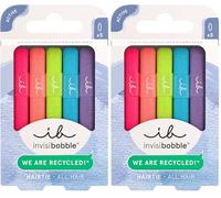 invisibobble HAIR TIE Neon Glow (5 Stück) - Haargummi Set aus recyceltem Material - Neonfarben für Mädchen & Damen - Kleines Haarband als Haarschmuck für Sport & Alltag - Stylisch & haltbar