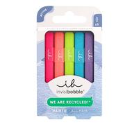 invisibobble HAIR TIE Neon Glow (5 Stück) - Haargummi Set aus recyceltem Material - Neonfarben für Mädchen & Damen - Kleines Haarband als Haarschmuck für Sport & Alltag - Stylisch & haltbar