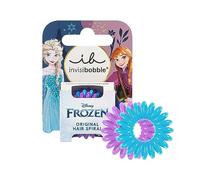 invisibobble KIDS Disney Frozen 3er-Set, Blau & Lila - Spiral Haargummi, Zopfgummi Mädchen - Haargummi ohne Ziepen für Perfekten Halt