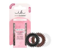 invisibobble Original 8 x Haargummis Spirale transparent schwarz braun, Haargummis Set Damen & Herren, Ohne Ziepen, Spiralhaargummi haarschonend, 8 Stück