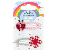 invisibobble SNAP CLIP KIDS Happy Ladybird (2 Stück) - Kinder Haarspangen Set mit Marienkäfer & Blume - Für Mädchen & Jungen - Haarspange groß für dünnes Haar - Verspielt, sicher & haarschonend