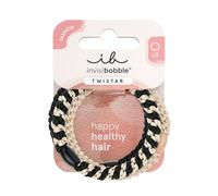 invisibobble Twistar Haargummi Classical Braids, Elegante Zopfgummi in Schwarz & Gold, Stylischer und haarschonender Haarschmuck, 3 Stück