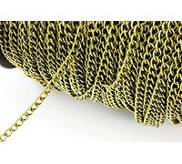 inwaria Metallkette 3,5 x 5 mm Panzerkette Kette Meterware Schmuckkette, 5 Meter, MK-77/1 (Bronzefarben, 5 Meter)