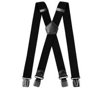 INYEEXUP Hosenträger für Herren Extra Stark Mit 4 Clips, Breit 3,5cm, Einstellbar X-Form, Zusätzliche Länge für Große oder Schwere Menschen (reines Schwarz)