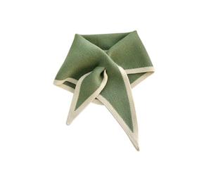 Inzegao Kleiner Dreieck-Strick-Halstuch, Kreuz-Durchgangs-Schal, Wraps, Kragen-Dekoration, Grün , 33 x 11 inch