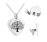 IOETSEUT Choker Halskette Gothic Halskette Kette Herz Baum des Lebens Urne Halskette für Asche Silber Einäscherung Schmuck Trichter Gedenkschmuck für Frauen Beste Freundin Geschenke Freundschaft