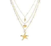 IOETSEUT Damen Halsketten und Schmuck Seestern Muschel Muscheln Perlen Anhänger Halskette für Frauen Neue 3 in1 Choker Ketten Schmuck Dame Geschenk Geschenk