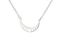 IOETSEUT Frauen Kette Halskette Männer Kreuz Mondphase Anhänger Halskette für Frauen Gold Silber Farbe Charm Hexe Mond Amulett Schmuck Geschenk Geschenke für ihn