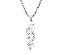 IOETSEUT Frauen Kette Halskette Männer Kreuz Trend Feder Anhänger Halskette Charm Herren Halskette Hip Hop Punk Schmuck Accessoires Geschenk Geschenke für ihn