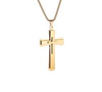 IOETSEUT Halskette männer Halskette Damen Retro Classic Triple Layer Kreuz Anhänger Halskette Männer Frauen Hip Hop Mode Christliches Gebet Amulett Schmuck