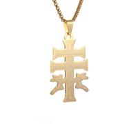 IOETSEUT Halskette Orthodoxes Kreuz Anhänger Religiöse Halsketten für Männer Frauen Slawische Christliche Gebet Talisman Schmuck