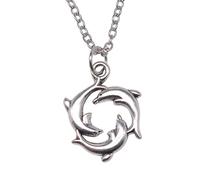 IOETSEUT Herren Halskette personalisierte Halskette für Frauen Antik Silber Farbe 21x16mm Delphin Halsketten Kurze Kette Choker Halsketten Geschenk für Männer