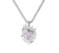 IOETSEUT Herren Halskette personalisierter Schmuck Der Löwenkopf Herren Halskette Persönlichkeit Krone Löwe Hip Hop Rock Anhänger Punk Mode Schmuck Accessoires Geschenk