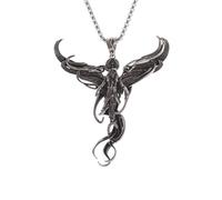 IOETSEUT Herren Halskette Silber Kreuz Halskette Altägyptische Mythologie Patron Gott Sonne Gott Capella Anhänger Halskette für Männer Frauen Persönlichkeit Trend Protector Punk Schmuck das Geschenk