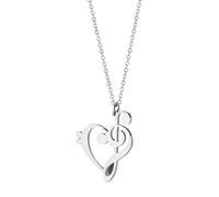 IOETSEUT Herren Halskette Silber Kreuz Halskette personalisiert Gold Musik Notizen Anhänger Halskette Frauen Modeschmuck das Geschenk