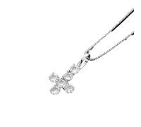 IOETSEUT Herren Halskette Silber Kreuz Halskette personalisiert Hip Hop CZ Stein gepflastert Bling EIS aus umgekehrtes Kreuz Anhänger Halsketten für Frauen Männer Unisex Charm Schmuck das Geschenk