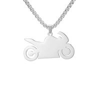 IOETSEUT Herren Halskette Silber Kreuz Halskette personalisiert Motorrad Anhänger Halsketten Kette für Mann Jungen Punk Schmuck für Männer Ehemann Freund Geschenke Souvenir das Geschenk