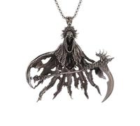 IOETSEUT Herren Halskette Silber Kreuz Halskette personalisiert Vintage Gothic Tod D?mon Schädel Halskette Hollow Reaper Sense Anhänger für Männer Punk Hip Hop Rock Schmuck Geschenke das Geschenk