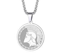 IOETSEUT Herren Halsketten Gothic Der antike griechische Ares Halskette für Männer Frauen Griechischer Krieg Spartaner Helm Charm Anhänger Halskette Halskette Männliches Amulett Schmuck das Geschenk