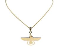 IOETSEUT Herren Halsketten Gothic Faravahar Zoroastrische Halskette für Frauen Männer Spirituelle Kraft Antikes Persien Symbol Schmuck das Geschenk