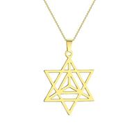 IOETSEUT Herren Halsketten Gothic Geometrische Merkaba Stern Halskette Für Männer Frauen Zen Yoga Yogi Jüdische Tetraeder Kabbala Anhänger Halskette das Geschenk