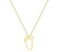 IOETSEUT Herren Halsketten Gothic Niedlich Baby Fuß Charm Gliederkette Anhänger Halskette Memory Minimalistisch Winzige Halsbänder Fußabdruck Modeschmuck das Geschenk