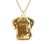 IOETSEUT Herren Halsketten Gothic Niedliche Bullmastiff Hund Anhänger Halskette Für Frauen Männer Punk Tier Haustier Liebhaber Cartoon Schmuck das Geschenk