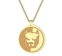 IOETSEUT Herren Halsketten Gothic Pitbull Anhänger Halskette für Männer Frauen Personal Tier Haustier Hund Memory Charm Choker Kette Schmuck Geschenk das Geschenk