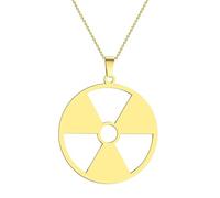 IOETSEUT Herren Halsketten Gothic Strahlungsgefahr Symbol Anhänger Halskette für Frauen Mädchen Radioaktives Emblem Cyber Charm Kette Hulk das Geschenk