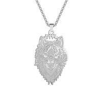 IOETSEUT Herren Halsketten Gothic Türkischer Wolf Anhänger Halskette Für Frauen Männer Slawische Männer Schmuck Mode Halskette Geschenk das Geschenk