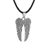 IOETSEUT Herren Halsketten Gothic Vintage Engel Flügel Anhänger Halskette für Männer Frauen Retro Schutzengel Flügel Amulett Charm Kette Schmuck das Geschenk
