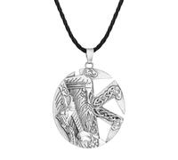 IOETSEUT Kette Halskette Männer Hundeanhänger Halskette Herren Slawisch Kolovrat Anhänger Halskette Hip Hop Rock Schmuck Nordische Wikinger Charme Vintage Halskette Paar Geschenke