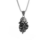 IOETSEUT Männer personalisierte Halskette Cthulhu Mythos Oktopus Seeungeheuer Anhänger Halskette Punk Gothic Hip Hop Mode Cooler Schmuck für Männer Geschenk