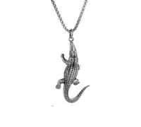 IOETSEUT Männer personalisierte Halskette Retro Gothic Krokodil Tier Anhänger Halskette Herren personalisierte Punk Hip Hop Cool Street Party Schmuck Geschenk