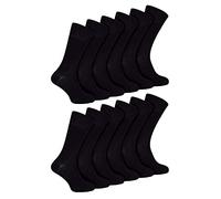 IOMI - 12 Paar Multipack Herren Diabetiker Bambus Socken | Extra breite nahtlose Socken mit nicht elastischen sanften Grip Top - Schwarz EU 39 - 45