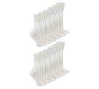 IOMI - 12 Paar Multipack Damen Diabetiker Bambus Socken | Damen Extra breite nahtlose Socken mit nicht elastischen sanften Grip Top - weiß EU 37 - 42