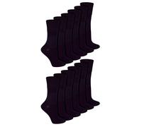 IOMI - 12 Paar Multipack Damen Diabetiker Bambus Socken | Damen Extra breite nahtlose Socken mit nicht elastischen sanften Grip Top - schwarz EU 37 - 42