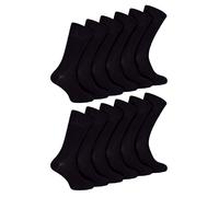 IOMI - 12 Paar Multipack Herren Diabetiker Bambus Socken | Extra breite nahtlose Socken mit nicht elastischen sanften Grip Top - Schwarz EU 39 - 45